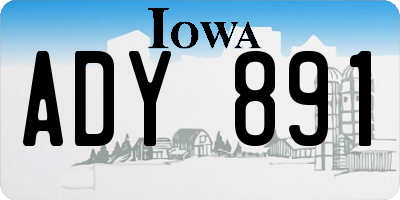 IA license plate ADY891