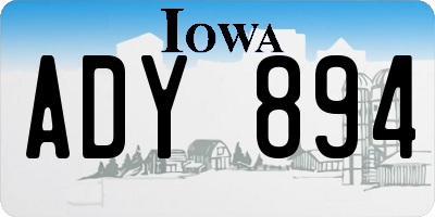 IA license plate ADY894