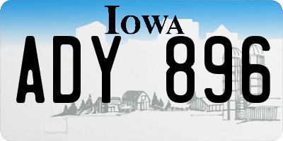 IA license plate ADY896