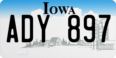 IA license plate ADY897