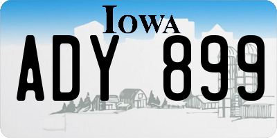 IA license plate ADY899