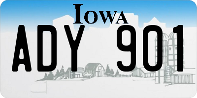 IA license plate ADY901
