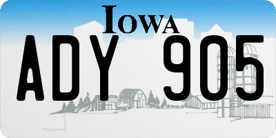 IA license plate ADY905