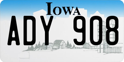 IA license plate ADY908