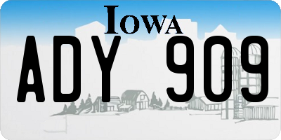 IA license plate ADY909