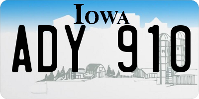 IA license plate ADY910