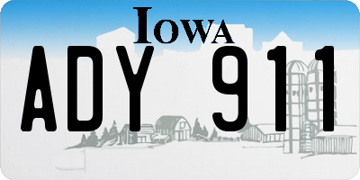 IA license plate ADY911