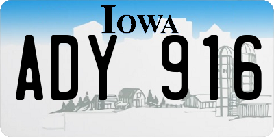 IA license plate ADY916