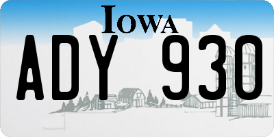 IA license plate ADY930