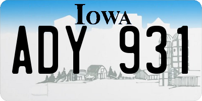 IA license plate ADY931