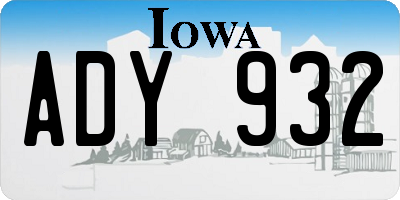 IA license plate ADY932