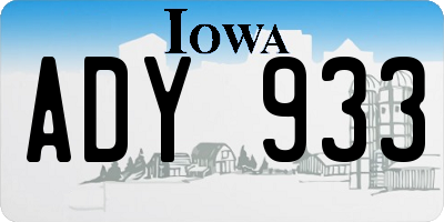 IA license plate ADY933