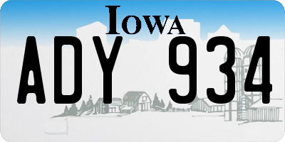 IA license plate ADY934