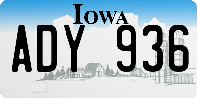 IA license plate ADY936
