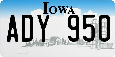 IA license plate ADY950