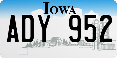 IA license plate ADY952