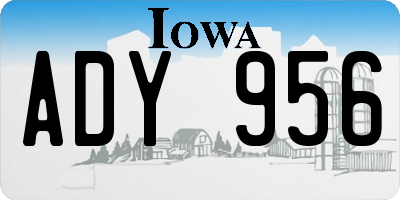 IA license plate ADY956