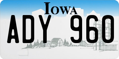 IA license plate ADY960