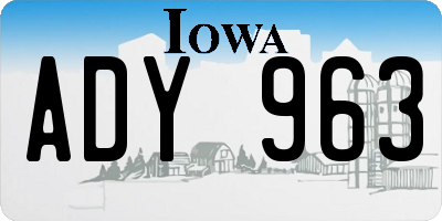 IA license plate ADY963