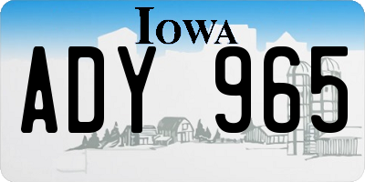 IA license plate ADY965