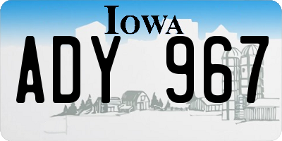 IA license plate ADY967