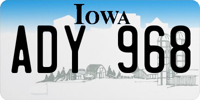 IA license plate ADY968