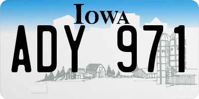 IA license plate ADY971