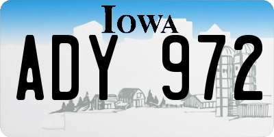 IA license plate ADY972