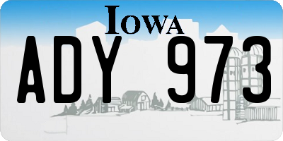 IA license plate ADY973