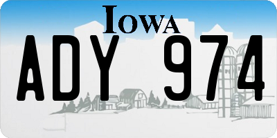 IA license plate ADY974