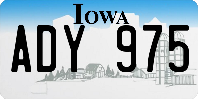 IA license plate ADY975