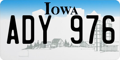IA license plate ADY976
