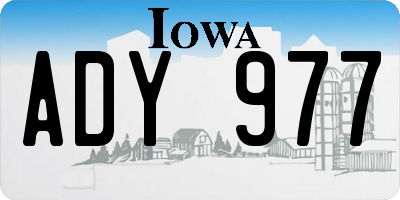 IA license plate ADY977