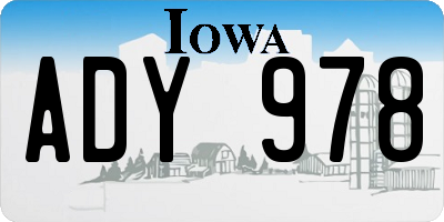 IA license plate ADY978