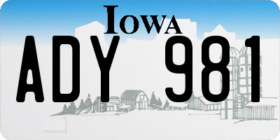 IA license plate ADY981