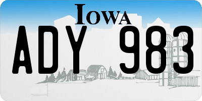 IA license plate ADY983