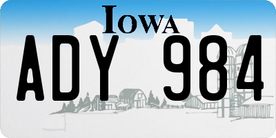 IA license plate ADY984