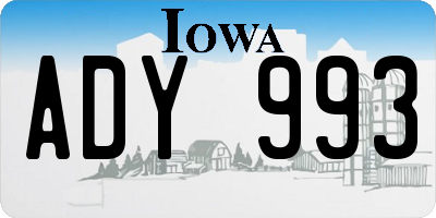 IA license plate ADY993