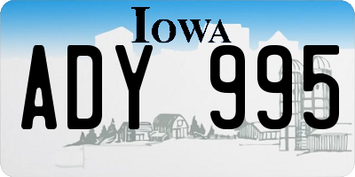 IA license plate ADY995