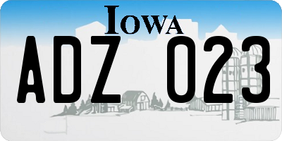 IA license plate ADZ023