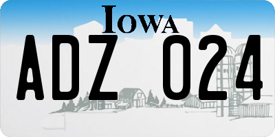 IA license plate ADZ024