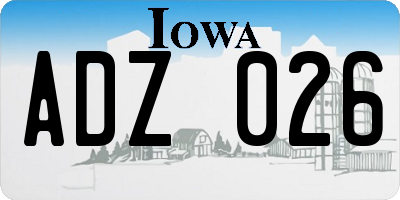 IA license plate ADZ026