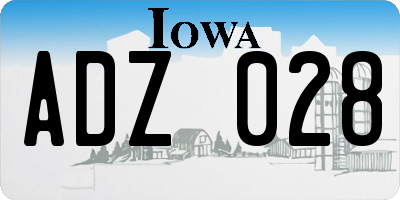 IA license plate ADZ028