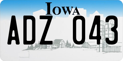 IA license plate ADZ043