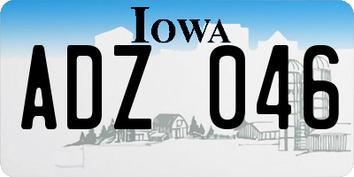 IA license plate ADZ046