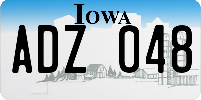 IA license plate ADZ048