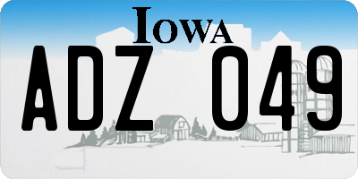 IA license plate ADZ049