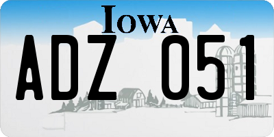 IA license plate ADZ051