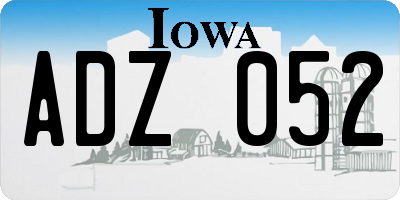 IA license plate ADZ052