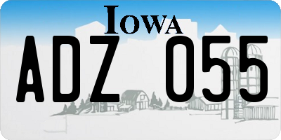 IA license plate ADZ055